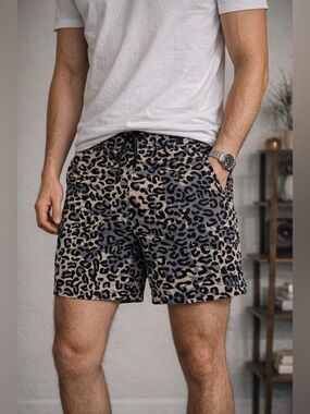 QILO OTTE Gear EDC Blue Leopard Print Hybrid Shorts Tactical Streetwear  Size M